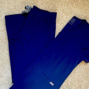 Figs Livingston scrub pants and Catalina 3 pocket scrub top
